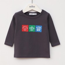 Erkek Çocuk Uzun Kol Ince Tişört - 16779 - Füme