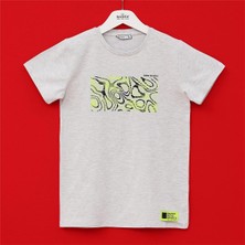 Erkek Çocuk Kısa Kol Yazlık Tişört  - (9 Yaş-14 Yaş) - 16248 - Melanj