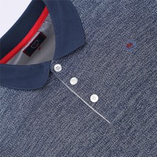 Erkek Uzun Kol Ince Polo Yaka Sweatshirt - CZT-125 - Marine - Buz Mavi