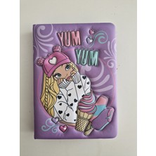Mor Kız Görselli Yum Yum Puf Defter- 96YP -1 Adet