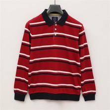 Erkek Uzun Kol Ince Polo Yaka Tişört - CZT-143 - Kırmızı