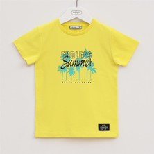Erkek Çocuk Kısa Kol Yazlık Tişört  - (12 Aylık-5 Yaş) - 16211 - Sarı