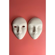 Maske Açık Gözlü - Seramik Bisküvi 60'lı (Ham Ürün)