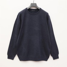 Erkek Uzun Kol Ince Polo Yaka Sweatshirt - B180856 - Koyu Indigo Melanj