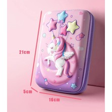 Xcspace 3D Kalem Kutusu - Sevimli Unicorn Karakterli Büyük Boy 21 x 16 x 5 cm (Yurt Dışından)