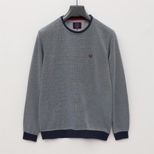 Erkek Uzun Kol Kalın Polo Yaka Tişört - CZT-128 - Mavi - Marine