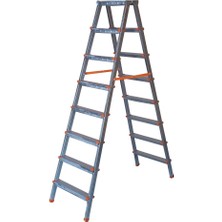 Asvera Yakut Serisi - 8+8 Basamaklı Çift Çıkışlı Galvanizli Profil Merdiven (Ev, Bahçe, İşyeri İçin Uygun)