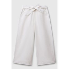 United Colors Of Benetton Keten ve Pamuk Karışımlı Regular Fit Pantolon Kız Çocuk Pantolon 43WBCF01W
