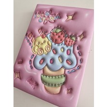Ice Cream Boyutlu Puf Defter Pembe - 1 Adet