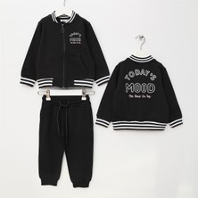 Kız Çocuk Uzun Kol Ince Alt - Üst Takım - 25129 - Siyah