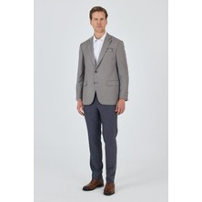 Koyu Vizon Mono Yaka Armürlü Tam Astar Esnek 4 Drop Comfort Fit Classic Ceket 1002250152