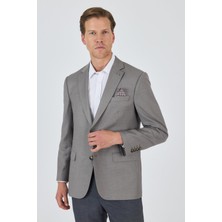 Koyu Vizon Mono Yaka Armürlü Tam Astar Esnek 4 Drop Comfort Fit Classic Ceket 1002250152