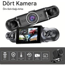 Araç Kamerası - 4 Kameralı - Gps Takip - G Sensör - 1080P Kayıt - Wifi - Özellikli