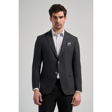 Düz Bez Ayağı Mono Yaka Tam Astar Esnek 6 Drop Slim Fit Ceket 1002245903