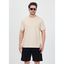 Erkek Basic Krem T-Shirt