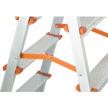 Asvera - 4+4 Basamaklı Çift Çıkışlı Galvanizli Profil Merdiven (Ev, Bahçe, İşyeri İçin Uygun)