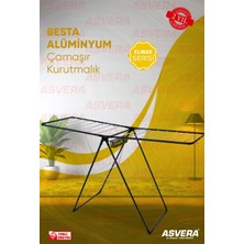 Asvera Elmas Serisi - Besta Yarı Alüminyum Çamaşır Kurutmalık - Sepetli Çamaşır Kurutma Askısı