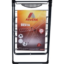 Asvera Elmas Serisi - Besta Yarı Alüminyum Çamaşır Kurutmalık - Sepetli Çamaşır Kurutma Askısı