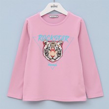 Kız Çocuk Şardonsuz Uzun Kol Ince Tişört - 31586 - Pembe