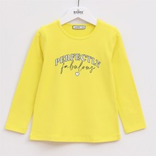 Kız Çocuk Şardonsuz Uzun Kol Ince Tişört - 31668 - Fıstık Yeşili