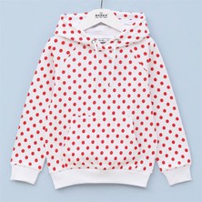 Kız Çocuk Şardonsuz Uzun Kol Ince Kapşonlu Tişört - 31702 - Desenli