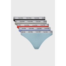 Calvin Klein Logolu Elastik Bel Bantlı Pamuklu 5 Pack Külot 000QD5221EW9V Bayan Külot 000QD5221E W9V