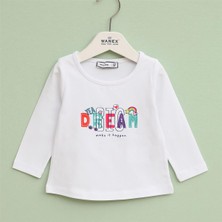 Kız Çocuk Şardonsuz Uzun Kol Ince Tişört - 32415 - Beyaz