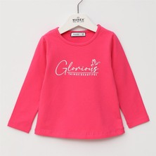 Kız Çocuk Uzun Kol Ince Tişört - 32444 - Fuşya