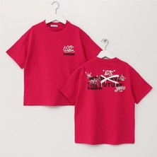 Kız Çocuk Kısa Kol Yazlık Tişört  - (8 Yaş-13 Yaş) - FS240219 - Fuşya