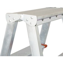 Asvera Elmas Serisi - 7+7 Basamaklı Çift Çıkışlı Galvanizli Profil Merdiven (Ev, Bahçe, İşyeri İçin Uygun)