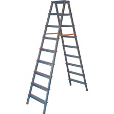 Asvera Yakut Serisi - 9+9 Basamaklı Çift Çıkışlı Galvanizli Profil Merdiven (Ev, Bahçe, İşyeri İçin Uygun)