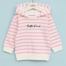 Kız Çocuk Kapüşonlu Uzun Kol Ince Kışlık Tişört  - (12 Aylık-5 Yaş) - 32314 - Vanilya