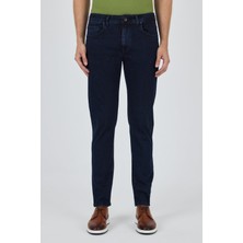 Koyu Lacivert Gabardin 5 Cep Düz Paça Casual Slim Fit Pamuklu Denim Pantolon 1023250151