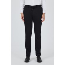 Siyah Esnek Yandan Cepli Casual Slim Fit Pantolon 1003250158
