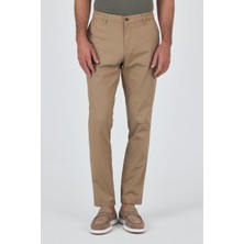 Koyu Vizon Armürlü Yan Cep Düz Paça Slim Fit Pamuklu Casual Chino Pantolon 1003250120