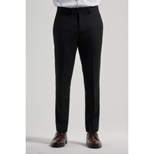 Siyah Esnek Yandan Cepli Slim Fit Classic Pantolon 1003250160