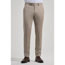 Bej Esnek Yandan Cepli Slim Fit Classic Pantolon 1003250160