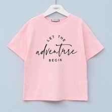 Kız Çocuk Kısa Kol Yazlık Tişört  - (7 Yaş-12 Yaş) - 32034 - Pembe