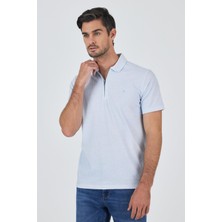 Koyu Mavi Polo Yaka Kısa Kol Cepsiz Slim Fit Classic Tişört 1011250176