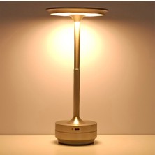 Kablosuz LED Masa Lambası – Alüminyum Gövde, Dokunmatik Kontrol, 3 Renkli Işık, 2600MAH Şarjlı,6-8 Saat Kullanım, Modern Tasarım, Restoran ve Ev Için Atmosfer Aydınlatması