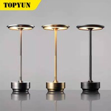 Kablosuz LED Masa Lambası – Alüminyum Gövde, Dokunmatik Kontrol, 3 Renkli Işık, 2600MAH Şarjlı,6-8 Saat Kullanım, Modern Tasarım, Restoran ve Ev Için Atmosfer Aydınlatması