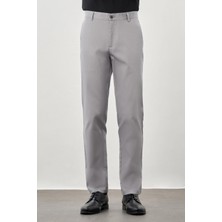 Gri Pamuklu Yandan Cepli Casual Comfort Fit Chino Pantolon 1003245169
