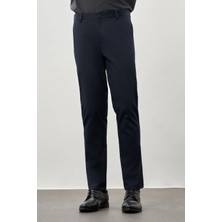 Koyu Lacivert Pamuklu Yandan Cepli Casual Comfort Fit Chino Pantolon 1003245169