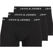 Jack & Jones Erkek Düz Renk Boxer Paketi 3'lü Pamuklu Konforlu Seçenek