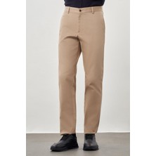 Koyu Bej Pamuklu Yandan Cepli Casual Comfort Fit Chino Pantolon 1003245169