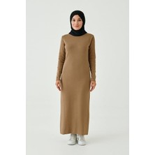 Mirach Uzun Kollu Fitilli Bisiklet Sıfır Yaka Terletmeyen Pamuklu Içlik Uzun Elbise Astar Tesettür