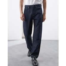 Marks & Spencer Keten Karışımlı Geniş Paça Jean Pantolon