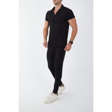 Slim-Fit Waffle Erkek Alt Üst Takım
