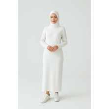 Mirach Uzun Kollu Fitilli Bisiklet Sıfır Yaka Terletmeyen Pamuklu Içlik Uzun Elbise Astar Tesettür