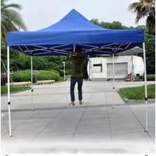 Otomatik Gazebo Çardak 300 x 300  cm  Tente Teras Bahçe Kamelyası Gölgelik Mavi